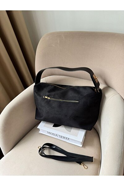 Moda Sekiz Women's Suede Large Size Crossbody Hand and Shoulder Bag