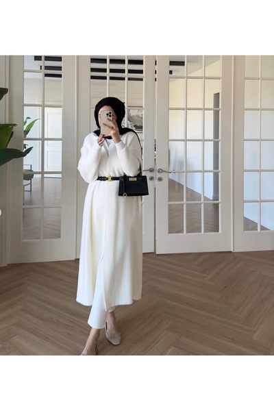 Suede Style 40804- Stylish Comfortable Women's Knitwear Long Jacket