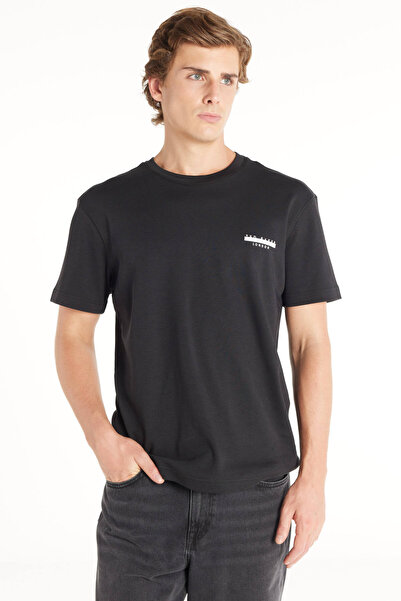 Ted Baker SİYAH LOGOLU BİSİKLET YAKA KISA KOLLU TSHİRT