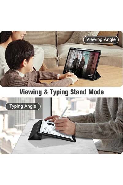 OSIRION Hybrid Slim Case for iPad Pro 13-inch (M5/M4), Built-in Pencil Holder - Black