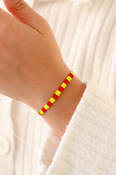 Kübüşün Atölyesi Ka-020 Miyuki Bracelet - Fan Series - Black and White Eagle Emblem