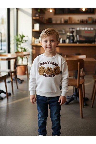 Zekids Hanorac brodat cu ursuleț de pluș pentru băiat