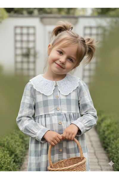 Cassiope Linen Checkered Dress 2-3-4-5 Years Old