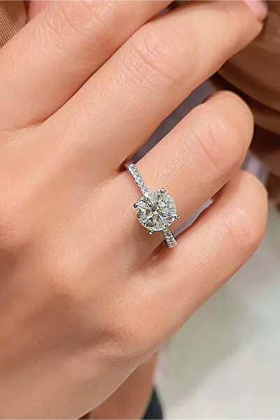 TAKIŞTIR Gümüş Renk Tektaş Detaylı Ayarlanabilir Yüzük