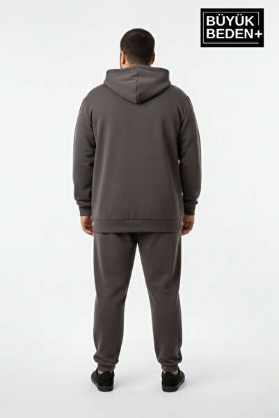 Superlife Men's Plus Size Zippered Hooded New York Printed Sweatshirt Cardigan Spr26Bhr923