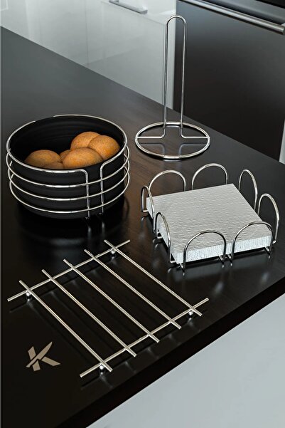 Home Stuff Chrome 4-Piece Round Serving Presentation Set