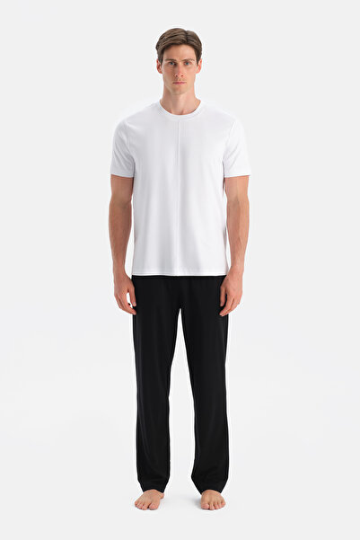 Dagi Black Combed Cotton Modal Double Knitted Trousers