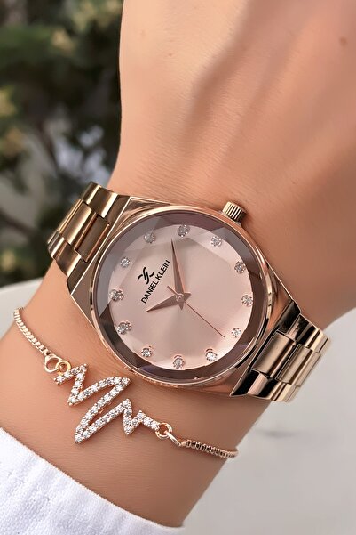 Daniel Klein Orijinal Kadın Kol Saati Rose Renk Çelik Kordon Bileklik Hediyel...