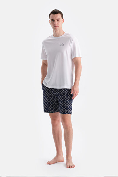 Dagi Printed Detail T-Shirt Shorts Set