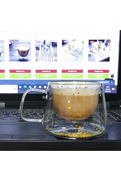 dealshopromania Set de 12 cești de cafea din sticlă rezistentă la căldură, pe...