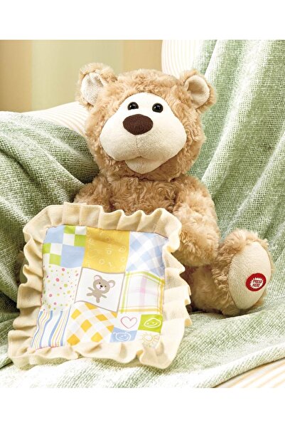 SHOPIENS Ursulet Plus Interactiv Peek a Boo Cucu Bau Bej Jucarie Educativa Vorbitoare pentru Copii