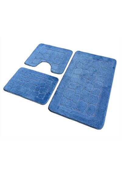 Nova Home BATHROOM MATS SET – 3 PIECES (50X80, 50X40, 50X40) – SIMPLE PATTERNS 6 COLORS