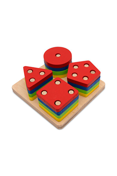 Circle Toys 4’lü Bultak Ahşap Geometrik Şekiller