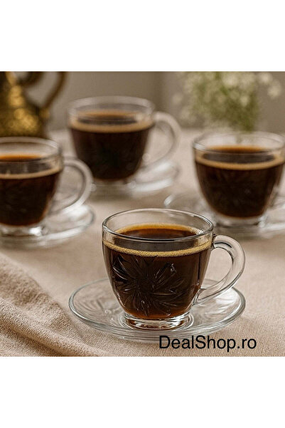 dealshopromania Set de 6 cești de cafea și ceai Kaveh Sunstar din sticlă de 1...