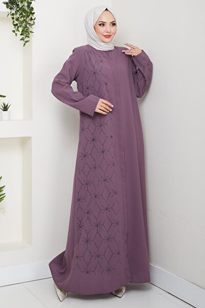 hafsamina Ferace cu jumătate de piatră cu plăci ascunse Dusty Rose HM2860