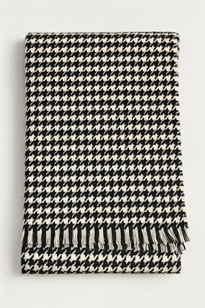 sf collection Women's Soft Textured Houndstooth Pattern Winter Scarf