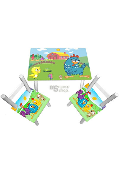 Marcoshop Masă pentru copii cu 2 scaune - Rățuște
