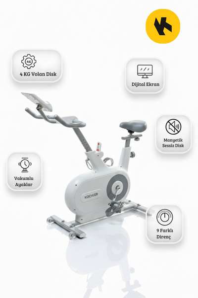 kochler Manyetik Kondisyon Bisikleti – 4 Kg Volan, 120 Kg Kapasite, Uygulamal...