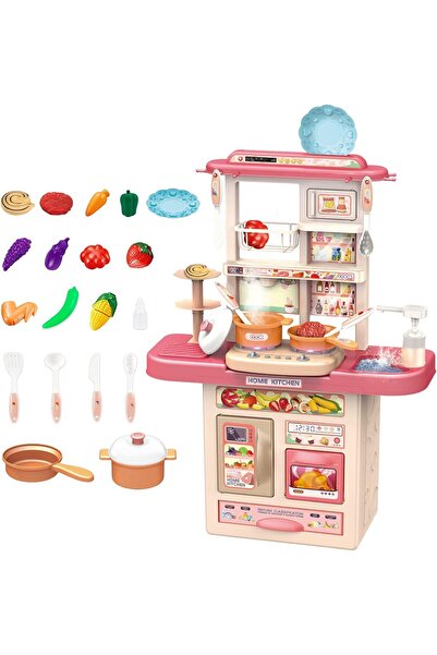 BAYBEE DIY Pretend Play Kitchen Set, 35 PCS (Dark Pink)