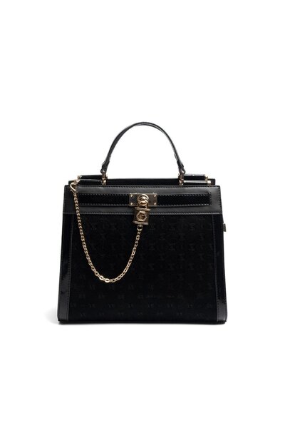 Silver Polo SP1166 Kadın El Çantası Fashion Siyah-Siyah-Rugan Siyah