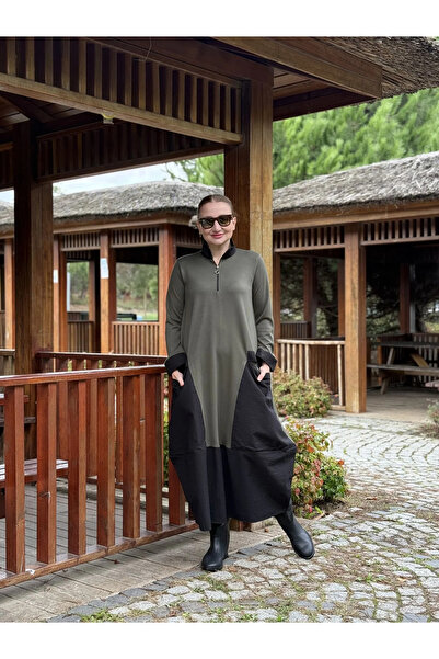 EL jadida Women's Modal Fabric Oversized Long Pocket Dress