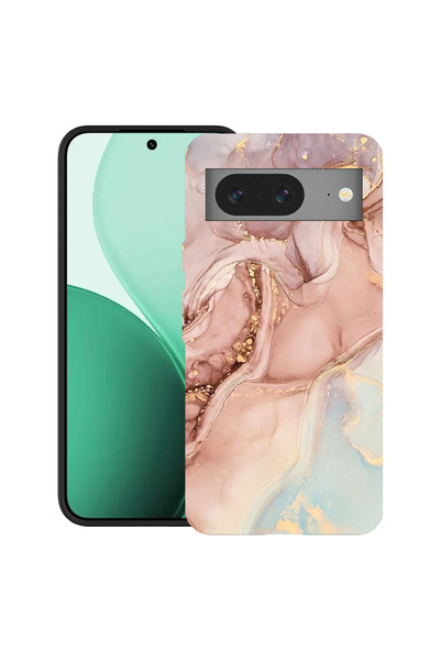 bestcase Carcasă ultra subțire TPU pentru Google Pixel 8, cu design roz marmo...