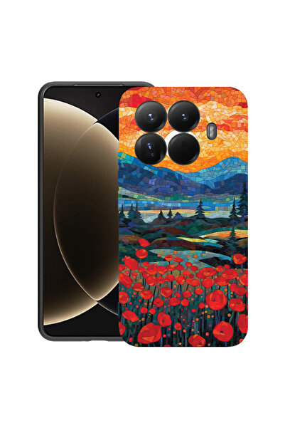 bestcase Husă premium din silicon pentru Xiaomi 15T Pro, cu design Poppies în apus de soare, 3100018 PB 1274