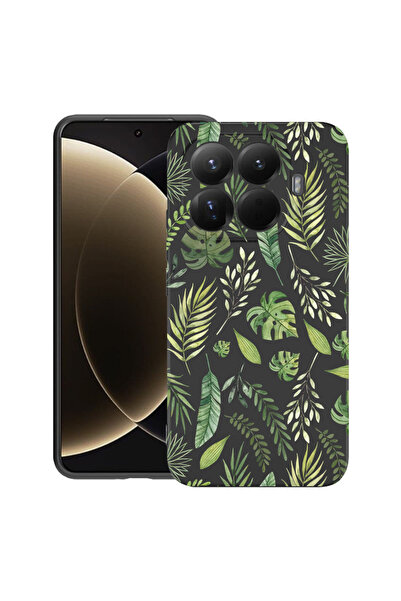 bestcase Husă premium din silicon pentru Xiaomi 15T Pro, cu design Green Leafs, 3100018 PB 77