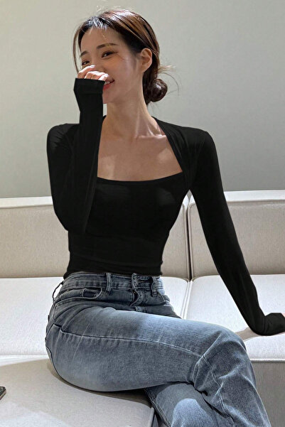 Tarz Cool Women's Swan Neck Long Sleeve Slim Blouse