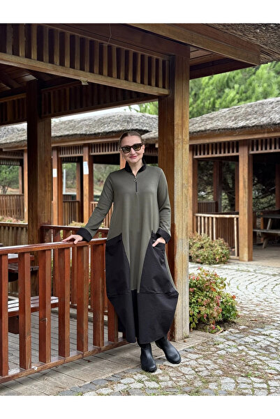 EL jadida Women's Modal Fabric Oversized Long Pocket Dress