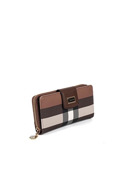 Silver Polo Silver & Polo SP928 Дамски портмоне и кардхолдер Tartan тъмнокафяво-кафяво
