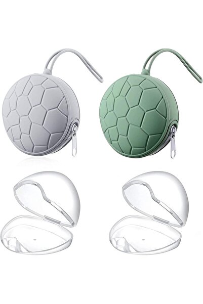 Generic Siyosi 4-piece Silicone Pacifier Holder Set with Transparent Storage ...