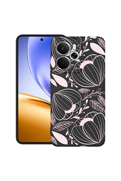 bestcase Carcasă ultra subțire TPU pentru Realme 14 5G, cu design flori roz t...