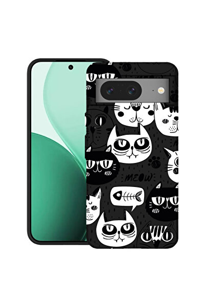 bestcase Carcasă ultra subțire TPU pentru Google Pixel 8, cu design Cool Cats...