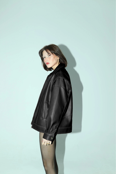 The One Shine Nova Siyah Bomber Ceket