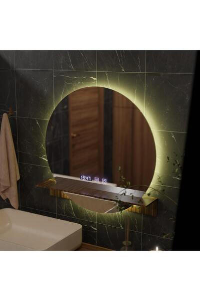 ALC-Shop Oglinda LED Touch Alfred Sistem Dezaburire, Ceas si Temperatura 60x60 Cu Suport Integrat Dimabila