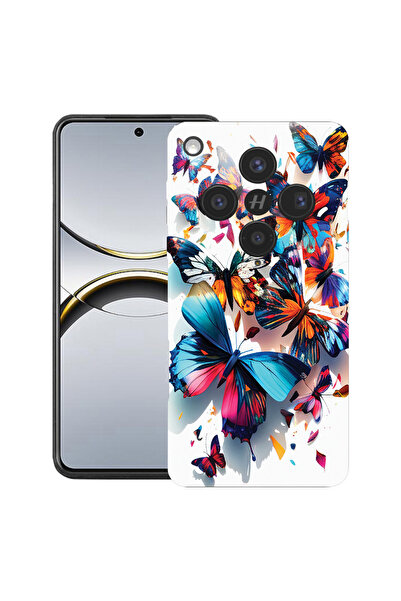 bestcase Husă premium din silicon pentru OPPO Find X8, cu design fluturi colo...