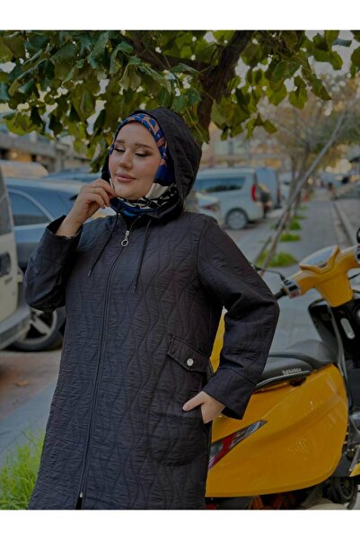 İLGEN TEKSTİL Hooded Pocket Button Detailed Lightweight Quilted Coat