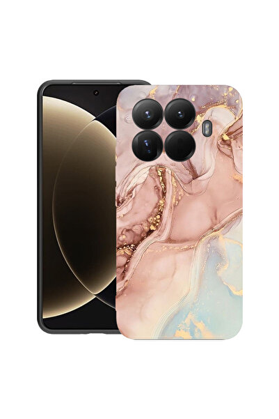 bestcase Husă premium din silicon pentru Xiaomi 15T Pro, cu design roz marmorat, 3100018 PB 1253