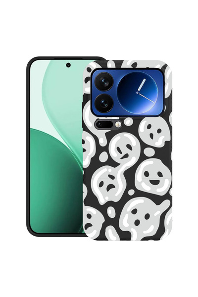 bestcase Carcasă ultra subțire TPU pentru Xiaomi 17 Pro, cu design gri acid smiley, 2100006 B 1000