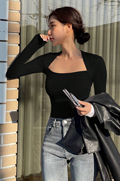 Tarz Cool Women's Swan Neck Long Sleeve Slim Blouse