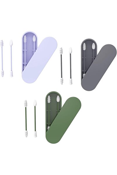 SWIUKPHE 3 علب من أعواد القطن المصنوعة من السيليكون