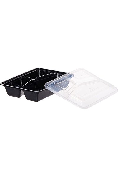 Xess 12 Pieces Disposable Microwave Container Rectangular - 3 Compartment