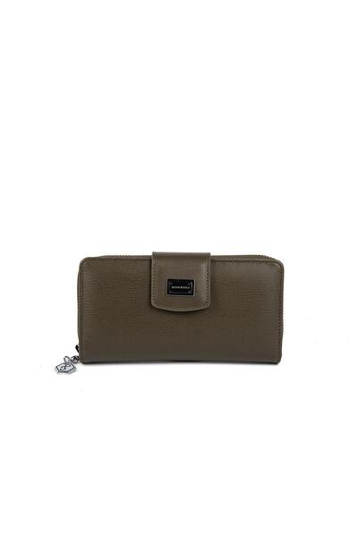 Silver Polo Silver & polo sp928 women's wallet & card holder plain olive