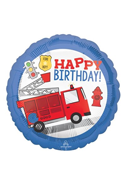 Anagram Balon folie rotund Happy Birthday pompieri 43 cm