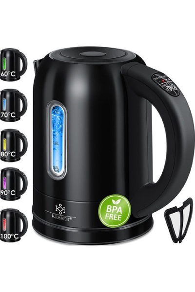 KESSER Fierbător KESSER® din oțel inoxidabil 1,7 litri 2200 W negru