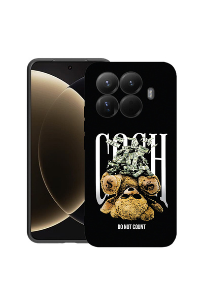 bestcase Husă premium din silicon pentru Xiaomi 15T Pro, cu design ursuleț de pluș cu bani, 3100018 PB 1460