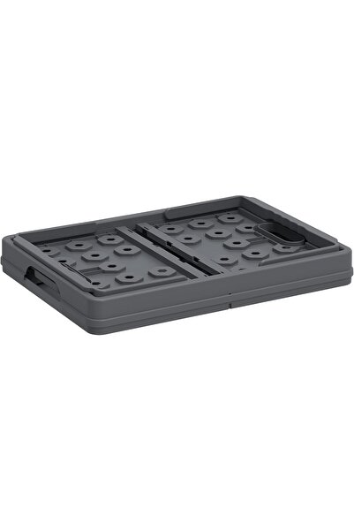 Xess 32L Foldable Basket, Collapsible Storage Crate, Grey