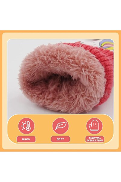 Generic Children's Winter Ski Mittens, Waterproof Fleece-Lined Windproof (Pink, One Size)