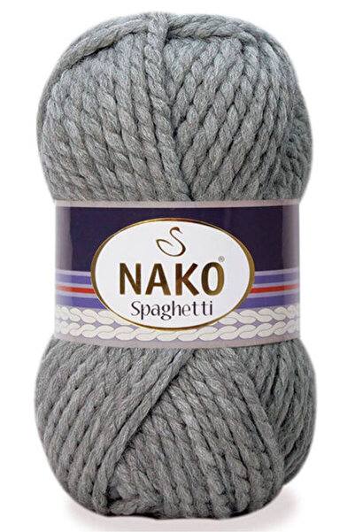 NAKO Spagetti Winter Thick Knitting Yarn 25% Wool 790 Gray Melange